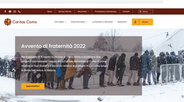 ----------------------------------L'Home page del nuovo sito Caritas---------------------------