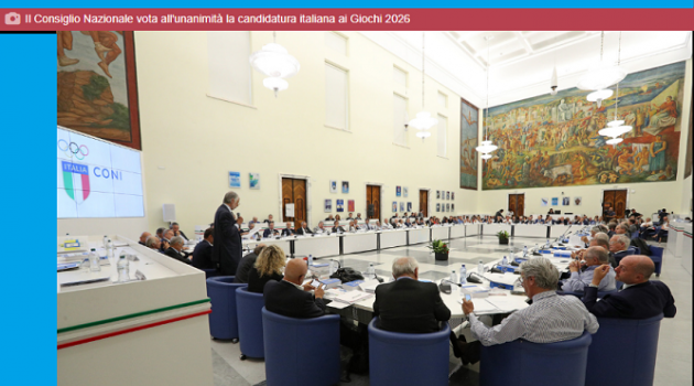 In seduta come da foto unanime il CONI