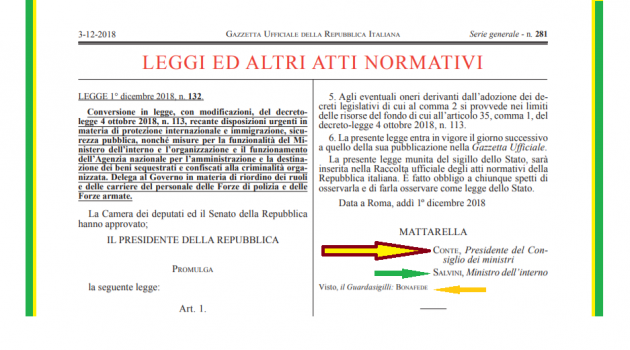 Da "La Gazzetta Ufficiale"