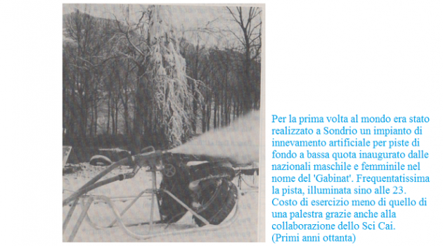Cannonnegiamento in corso. Su nota come la neve si sia proprio attaccata ad un albero per la densità maggiore della neve naturale