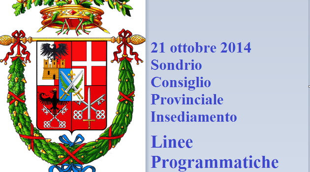 Le Linee Programmatiche Della Provincia Di Sondrio Per Il Quadriennio ...